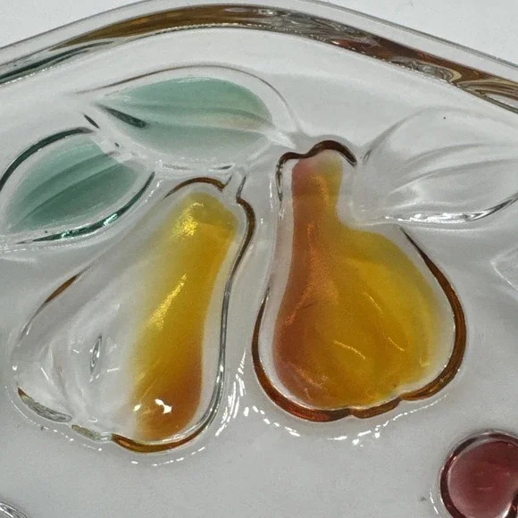 Walther Glas German Bowl Dish With Colored Fruit NEW grapes Cherries Pears - Picture 7 of 9